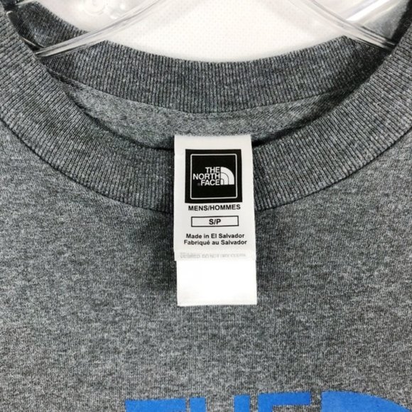 SOLD The North Face Gray Blue Logo Spell Out Shirt - Picture 6 of 6